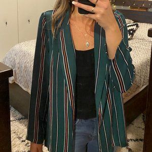 Green Stripped Blazer